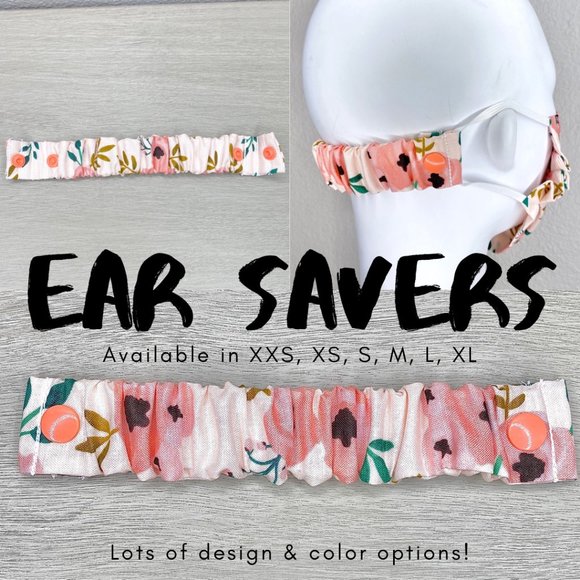 THE BEST EAR SAVERS Multiple Sizes Pink Floral - Picture 1 of 3